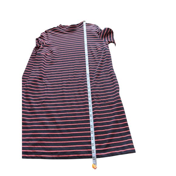 J. Jill Dress Pink Blue Striped Short Mock Neck Long Sleeve Casual Large - Picture 11 of 11